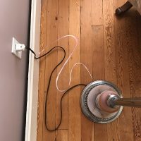 Living Room floor painting of standing lamp cord